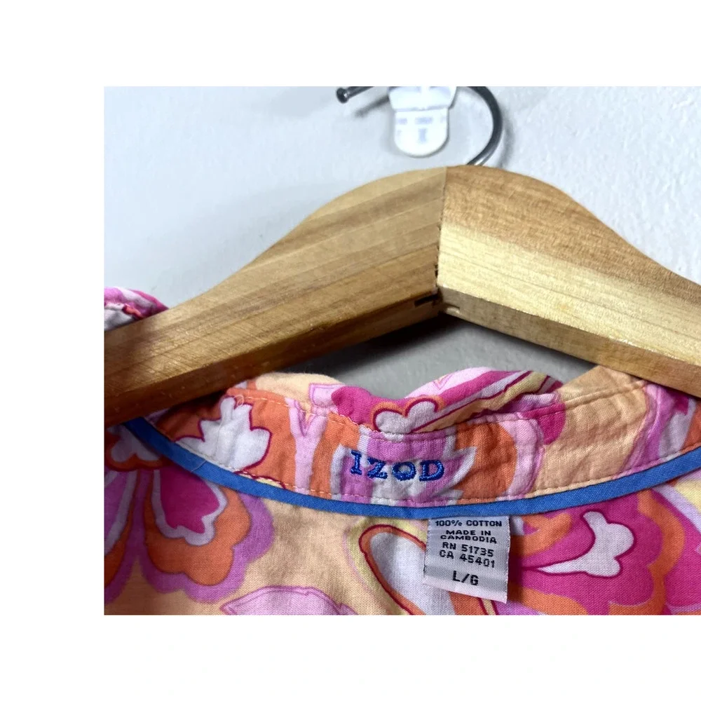 Women's Pink and Orange Sleep Shirt L